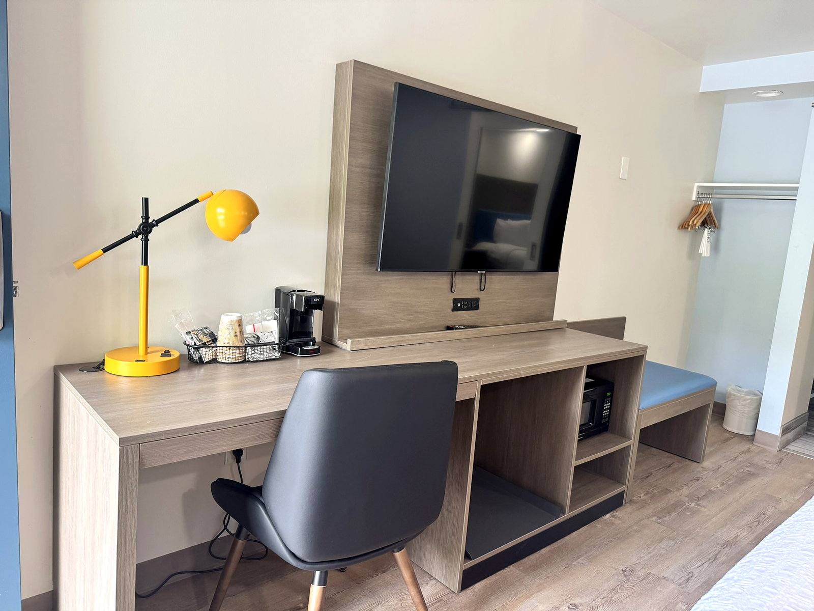 Desk and TV